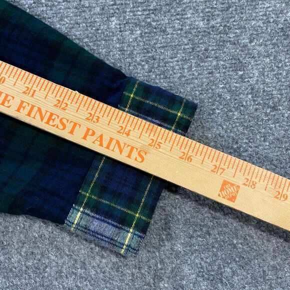 L.L. Bean Scotch Plaid Colorblock Flannel Shirt Adult XL Blue Green Blackwatch - Picture 15 of 16